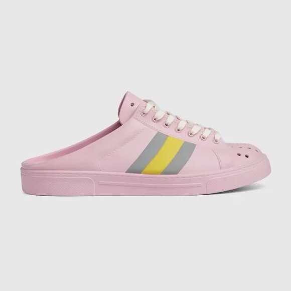 Gucci | Shoes | New Womens Gucci Ace Rubber Lace Up Mules Sz 39 Shoes Pink  Sneakers | Poshmark